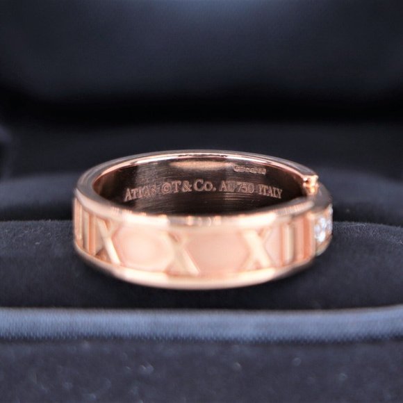 19039 Tiffany & Co. Atlas Roman Numeral Diamond 18K Rose Gold Band 6 - Picture 3 of 5